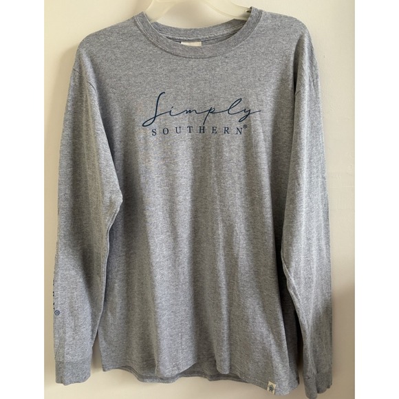 Simply Southern Women's‎ Gray Long Sleeve 100% Cotton Lord Is Good Tee Medium - Picture 5 of 8